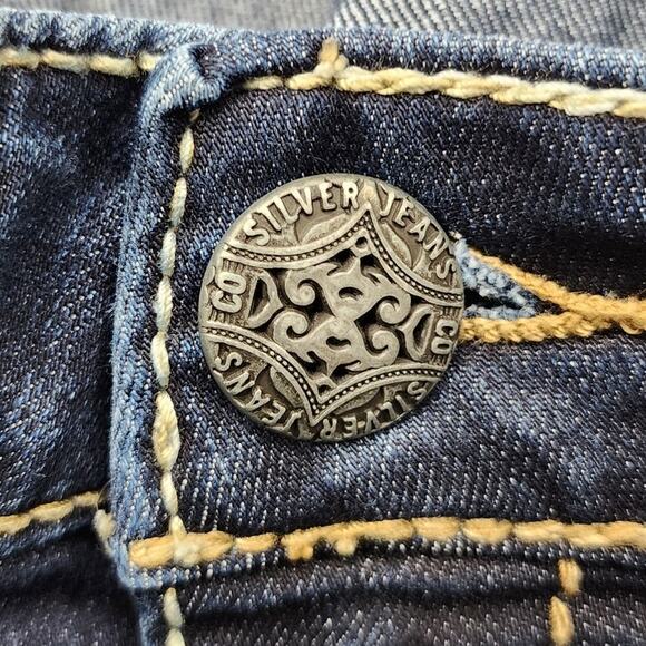 Silver Jeans Womens W36/L31 Blue Dark Wash Suki Jegging Low Rise Straight Leg - Picture 2 of 14